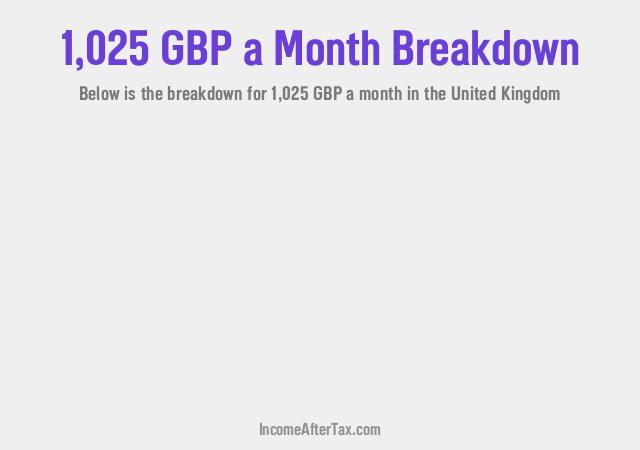 £1,025 a Month After Tax in the United Kingdom Breakdown