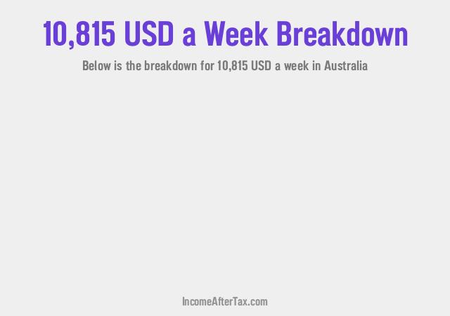 How much is $10,815 a Week After Tax in Australia?