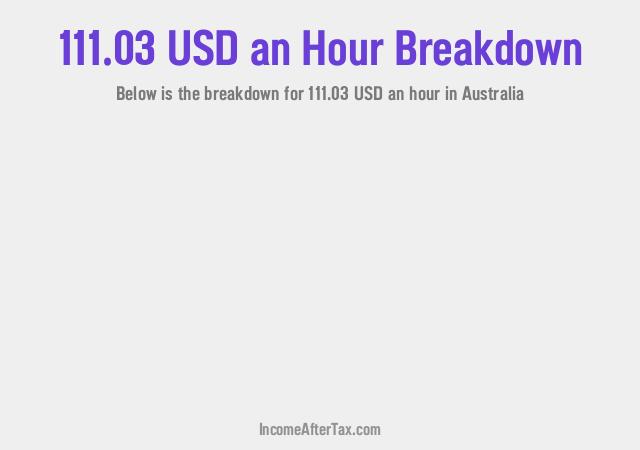 How much is $111.03 an Hour After Tax in Australia?
