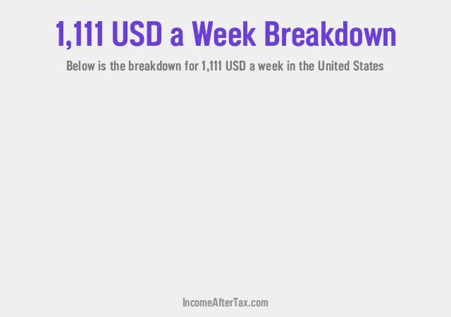 How much is $1,111 a Week After Tax in the United States?