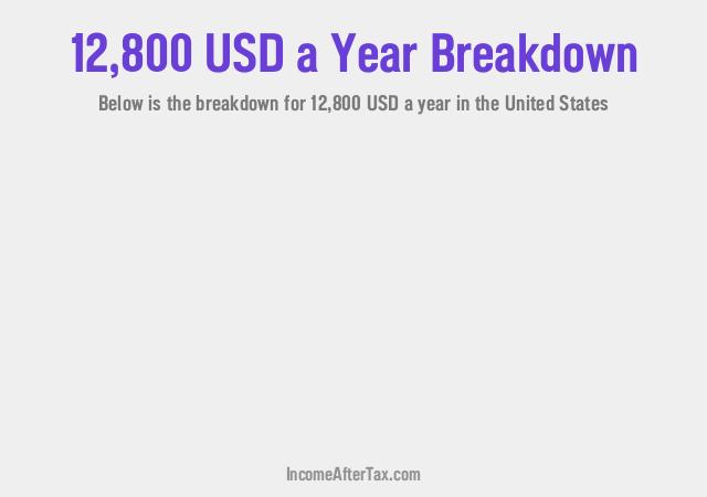 $12,800 a Year After Tax in the United States Breakdown
