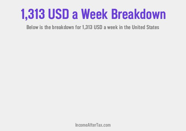How much is $1,313 a Week After Tax in the United States?