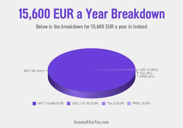 How much is €15,600 a Year After Tax in Ireland?