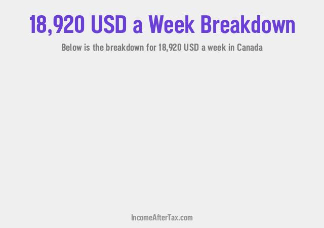 How much is $18,920 a Week After Tax in Canada?