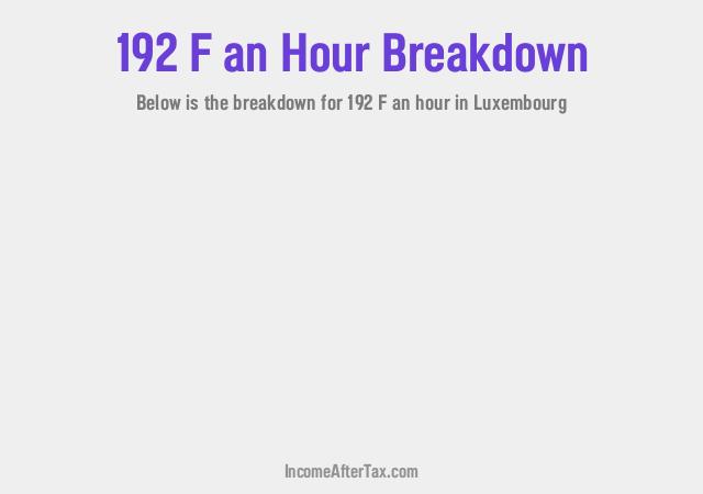 How much is F192 an Hour After Tax in Luxembourg?