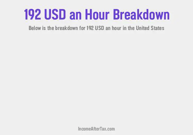 How much is $192 an Hour After Tax in the United States?