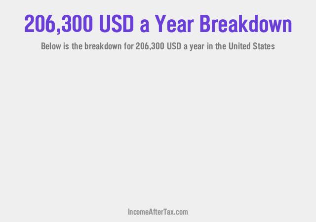 $206,300 a Year After Tax in the United States Breakdown