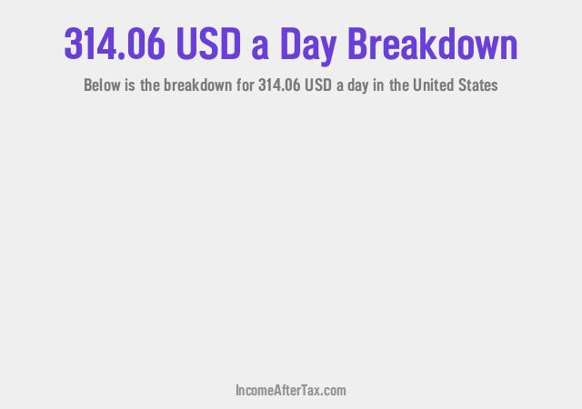 How much is $314.06 a Day After Tax in the United States?