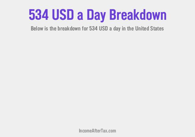 How much is $534 a Day After Tax in the United States?