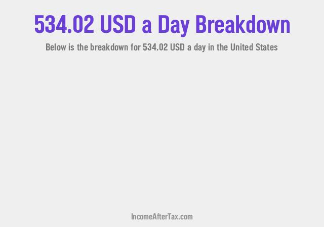 How much is $534.02 a Day After Tax in the United States?