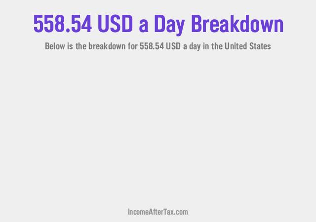 How much is $558.54 a Day After Tax in the United States?