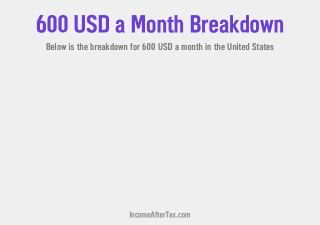 $600 a Month After Tax in the United States Breakdown