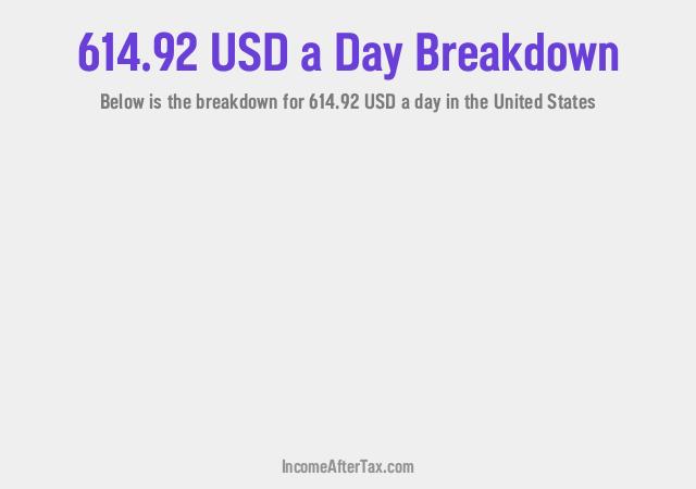 How much is $614.92 a Day After Tax in the United States?