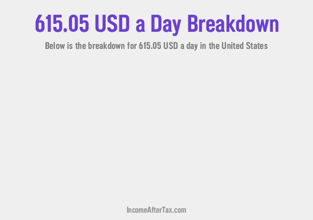 How much is $615.05 a Day After Tax in the United States?