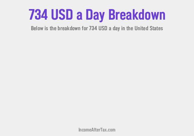 How much is $734 a Day After Tax in the United States?