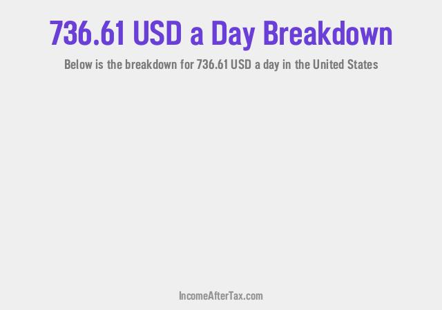 How much is $736.61 a Day After Tax in the United States?