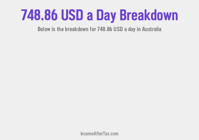 How much is $748.86 a Day After Tax in Australia?