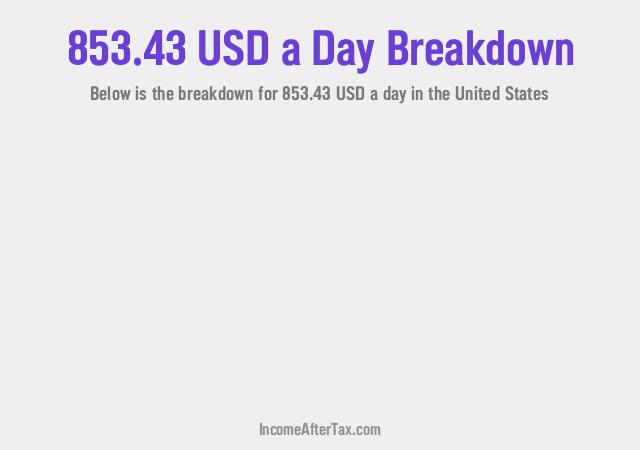 How much is $853.43 a Day After Tax in the United States?