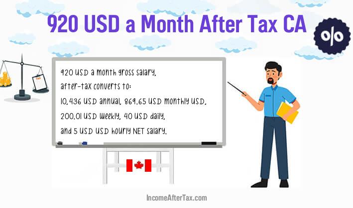 $920 a Month After Tax CA
