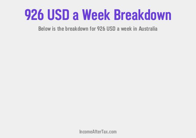 How much is $926 a Week After Tax in Australia?