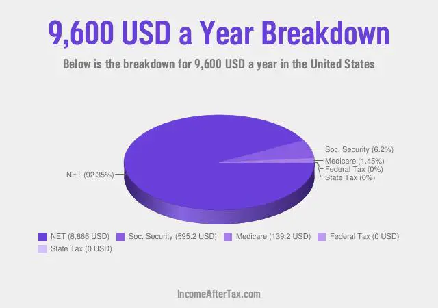 $9,600 a Year After Tax in the United States Breakdown