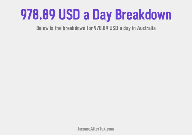 How much is $978.89 a Day After Tax in Australia?